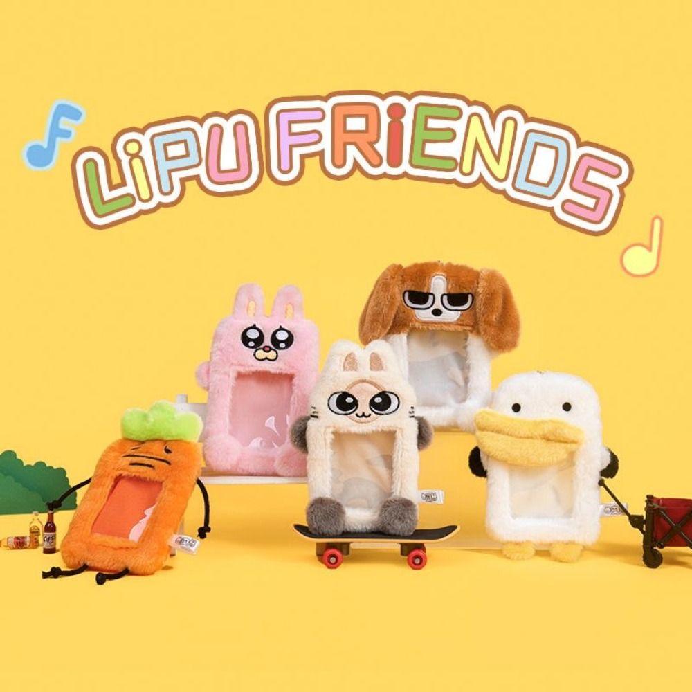 Милый плюшевый чехол для фотокарточки, милый чехол для автобусной двери, модная сумка-брелок, подарок на день рождения