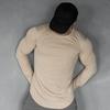 Весна Осень Мужской Топ Круглый Вырез Slim Fit Эластичный Средней Длины Футболка Длинные Рукава Пуловер Толстовка Для Дома Спортивный Тренажерный Зал Уличная Одежда