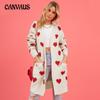 Autumn and Winter Women's Sweater Cardigan Valentine's Day Love Knit Cardigan Love Pocket V-Neck Mid-Length Knit Sweater Jacket