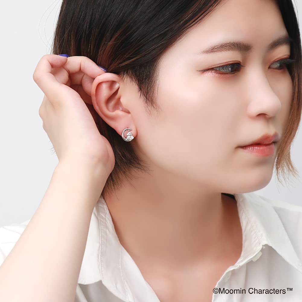 Moomin Limited Little My Crescent Stud Earrings 2P Binaural Silver 925 Official Character Goods [MOOMIN] Women's