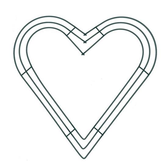 Рамка для венка Твердая форма Проволочная настенная металлическая форма венка в форме сердца для домашнего декора