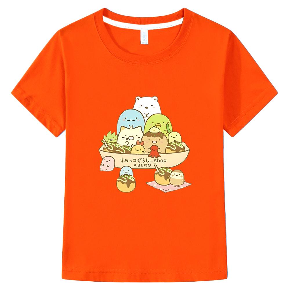 Футболки Sumikko Gurashi Детская летняя одежда Футболки с мультяшным принтом Футболки для мальчиков и девочек Аниме футболки Хлопковый топ