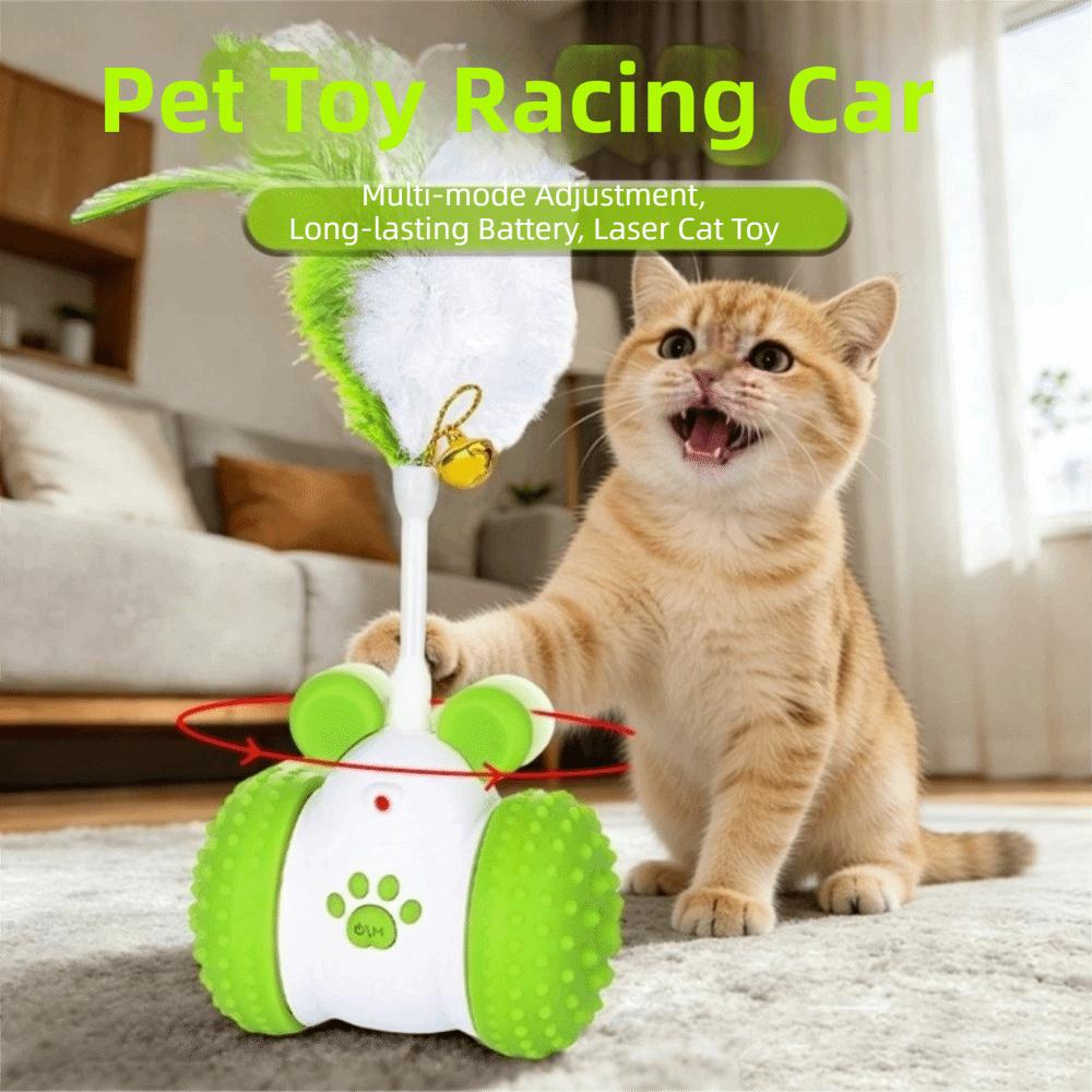2 Play Mode Electric Racing Car Cat Toy USB Rechargeable Interactive Pet Toy Cat Training