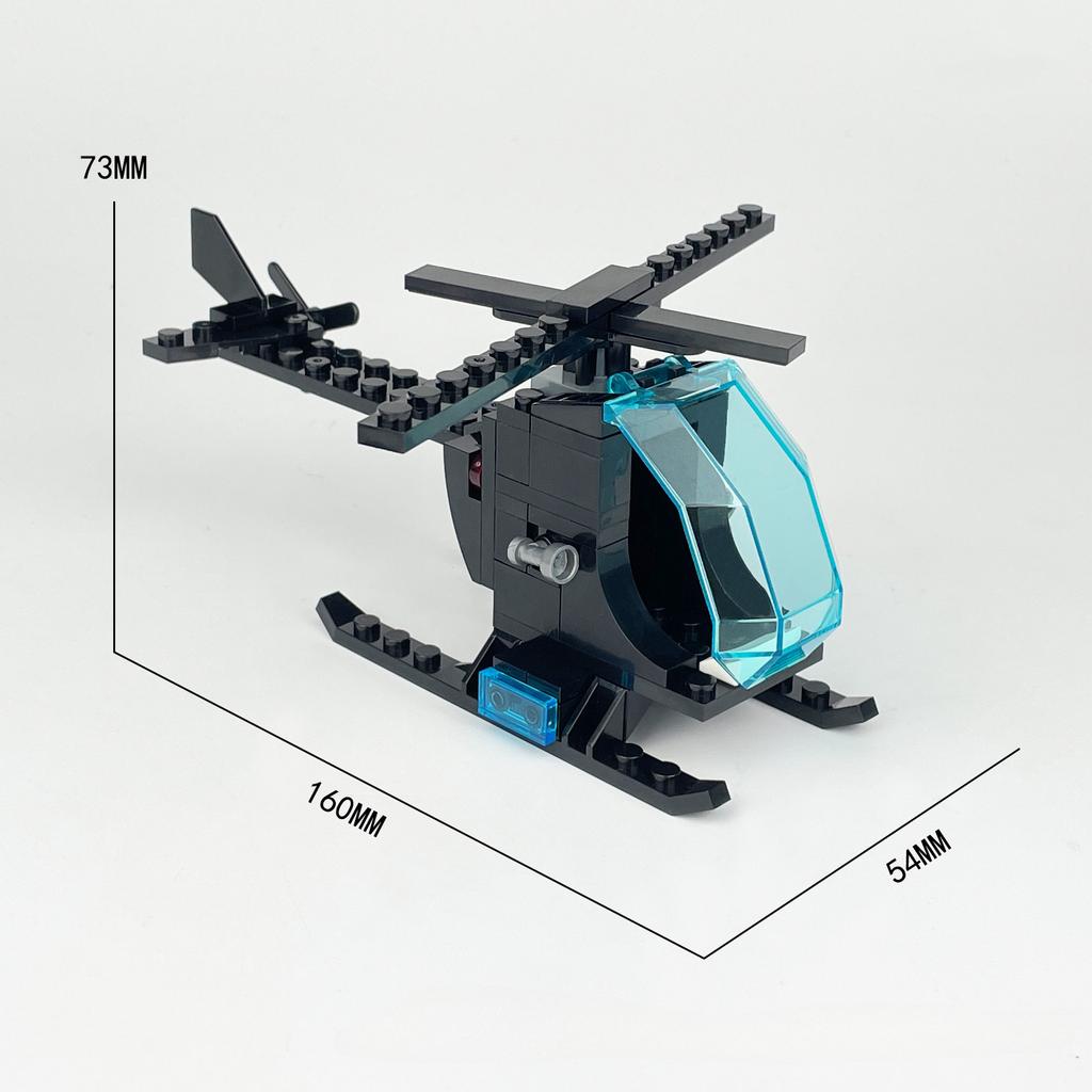 MOC воздушный патруль команда строительные блоки вертолет истребитель черный спецназ набор военной техники игрушки