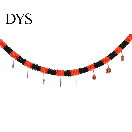 Classroom Garden Party Wall Hangings 10FT Halloween Garland, Spooky Skull Pumpkin Spider Hanging Paper Bunting Easy Assembly Holiday Banners