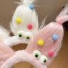 2024  Funny Plush Ugly Doll Hairband Female Winter Cute Cartoon Face Wash Hairband Hair Hoop Korean Girl Hair Grotto Headband