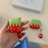 Милый милый белый горошек красный клубничный глянцевый ударопрочный защитный чехол для AirPods 1 2 3 4 Pro с подвеской-шармом