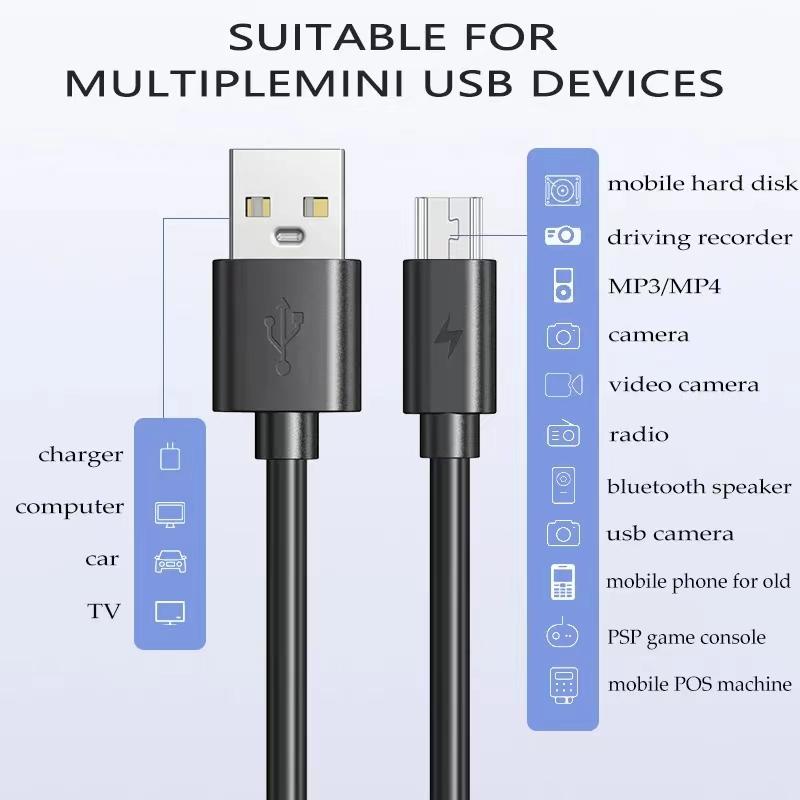 Кабель Mini USB USB A на Mini USB для быстрой передачи данных, зарядный кабель для MP3 MP4-плеера, автомобильного видеорегистратора, GPS, цифровой камеры, HDD-шнура