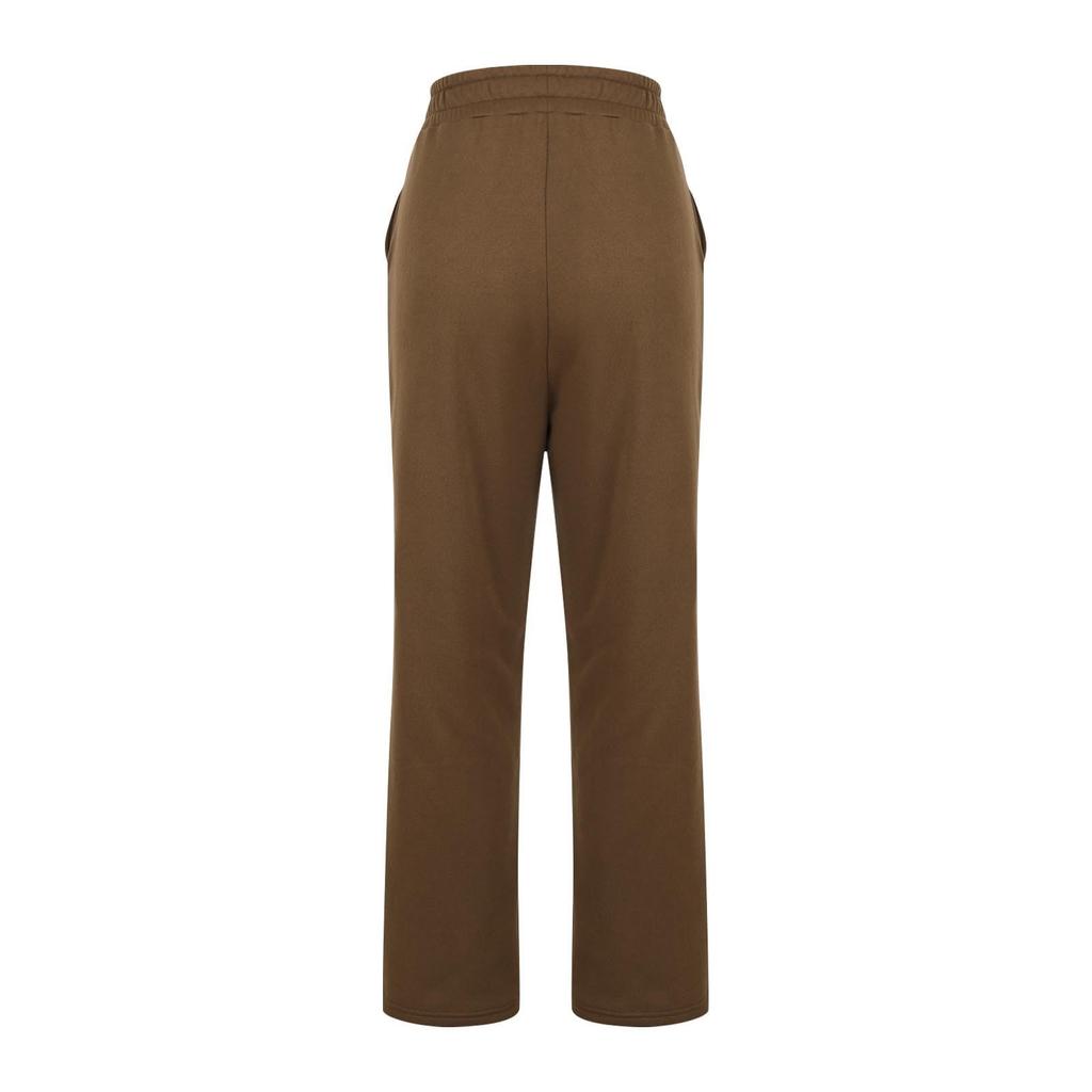 Женские эластичные брюки с высокой талией, повседневные активные брюки с широкими штанинами и длинными брюками, брюки с карманами