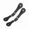 1 Pair Horse Riding Accessories Handmade Genuine Leather Equestrian Spur Strap (Black)