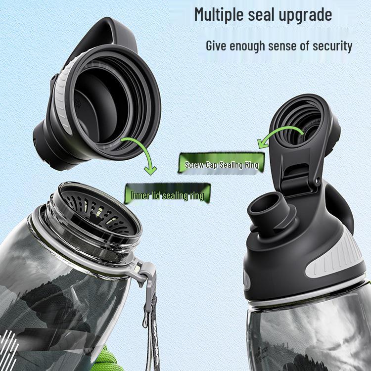 Large Capacity Tritan Sports Water Bottle - High Temperature Resistant Fitness Kettle for Men and Women