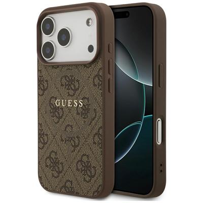 Чехол Guess 4G Ring Classic Logo MagSafe для iPhone 17 Pro Коричневый
