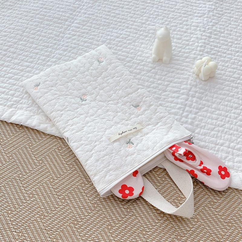 Quilted Mommy Bag Diaper Nappy Bag Baby Stuff Organizer Mini Handbags Caddy Storage Bag for Mom Cute Bear Babies Accessories