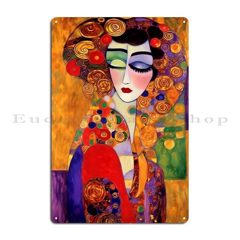 A Beautiful Lady Metal Plaque Classic Wall Cave Printing Mural Wall Decor Tin Sign Poster