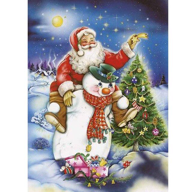 DIY 5D алмазная живопись полная круглая дрель мультфильм Санта-Клаус Алмазная вышивка мозаика смола рождественские украшения для дома