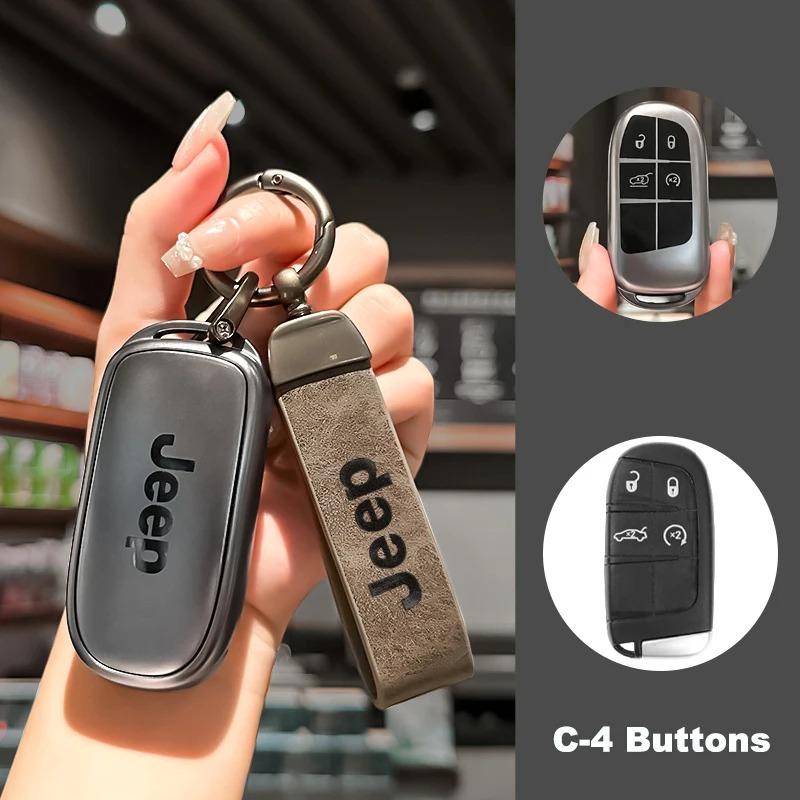Car Flip Key Case Cover Shell Fob Bag Auto Accessory For Jeep Grand Cherokee WK2 KL Wrangler JK Renegade Commander Compass