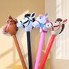 Inflatable Horse Head Stick 37" Party Prop for Kids' Races Photos PVC Horse Stick Carnival Toy for Horse Themed Events Birthdays