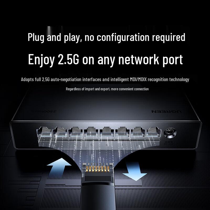 Ugreen 8-портовый 2,5G гигабитный сетевой коммутатор