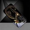 Роскошный Чехол для Телефона Черный с Кошкой и Стразами Для Samsung Galaxy Note 10 20 A 06 A07 12 A13 A14 A15 A16 A17 A22 A23 24 25 26 Стеклянная Крышка