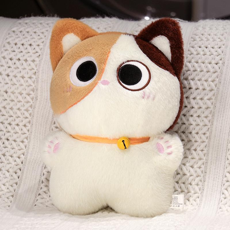 35 см Каваийная Плюшевая Игрушка Черный Кот с Большими Глазами, Кукла, Мягкое Набивное Животное, Подушка-Подушка Кот, Подарок на День Рождения для Детей, Декор для Дома