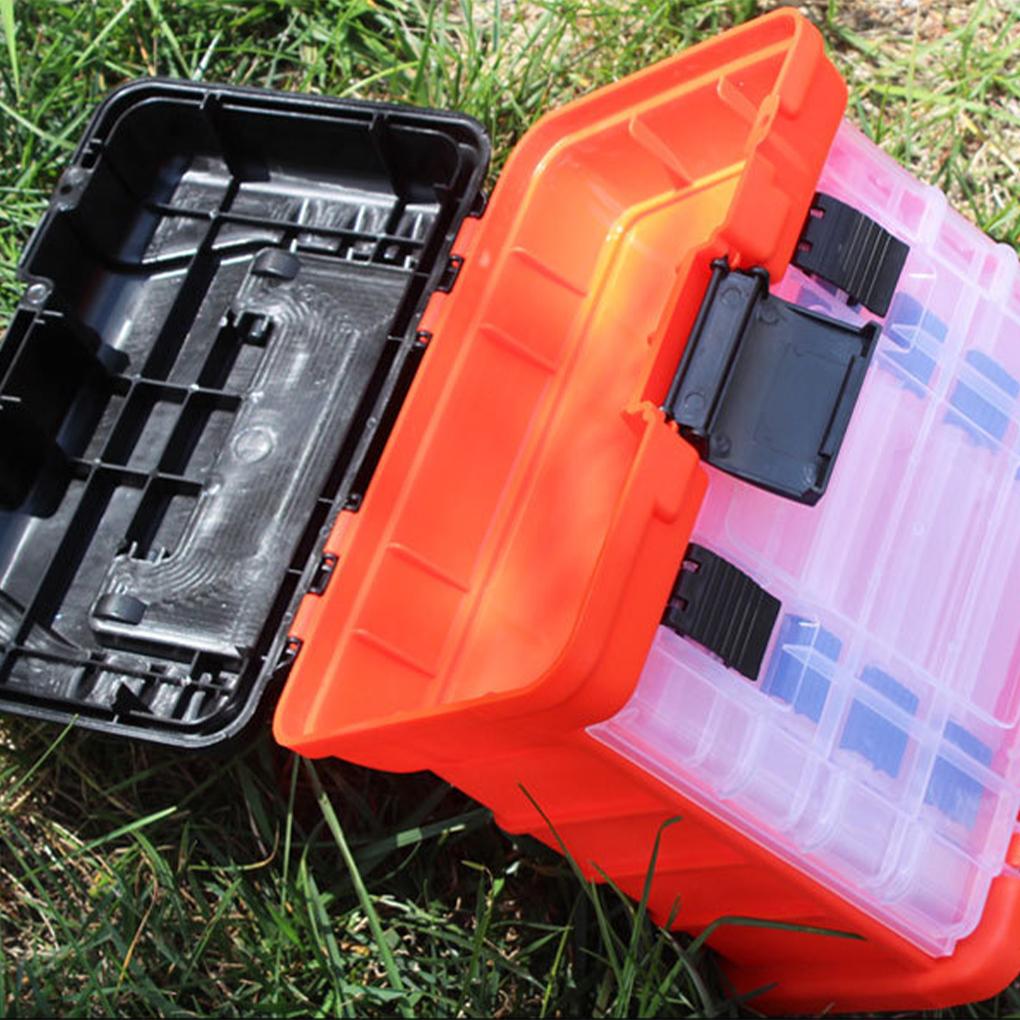 Портативный ящик для инструментов с фиксирующим зажимом для хранения инструментов и мелких деталей, ящик для рыболовных снастей, 4 слоя, рыболовный ящик, портативный