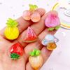 20PCS Resin Candy Color 3D Mushrooms Peaches Carrots Cherries Flatback Rhinestone Fruits Figurines DIY Scrapbook Craft DIY Decor