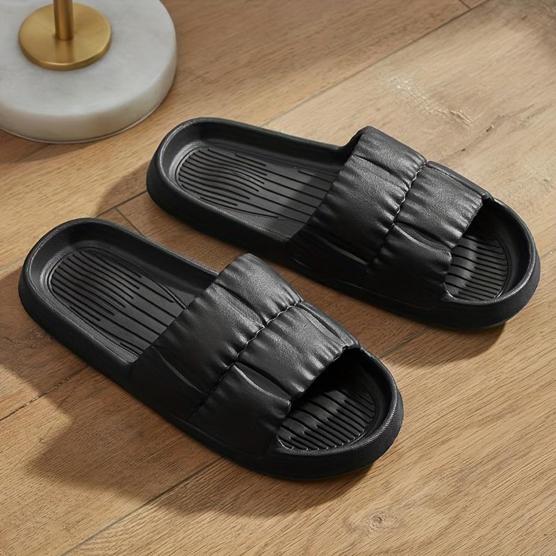 Однотонные шлепанцы из ЭВА, легкие, мягкие, на плоской подошве, домашние, для ванной, нескользящие, повседневные, пляжные сандалии