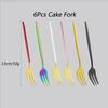 6 шт., набор вилок, красочные маленькие десертные вилки, набор вилок из нержавеющей стали для торта, закусок, вилок для салата, столовые приборы, набор столовых приборов