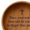 Wooden Prayer Bowl Farmhouse Rustic Handcrafted Bible Verses Faith Bowl Round Decorative Scripture Blessing