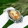 Memorial Day Sale Picture Jasper Stone Bezel Wedding Pendant Jewelry 925 Silver