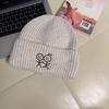 [Stickman Embroidery] Knitted hat women's warm and cold hat shows a small and versatile face