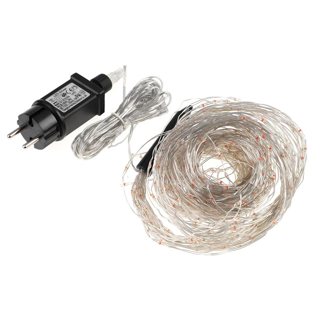 Гирлянда светодиодная с серебряным покрытием из медной проволоки, звездная гирлянда для наружного/внутреннего декора