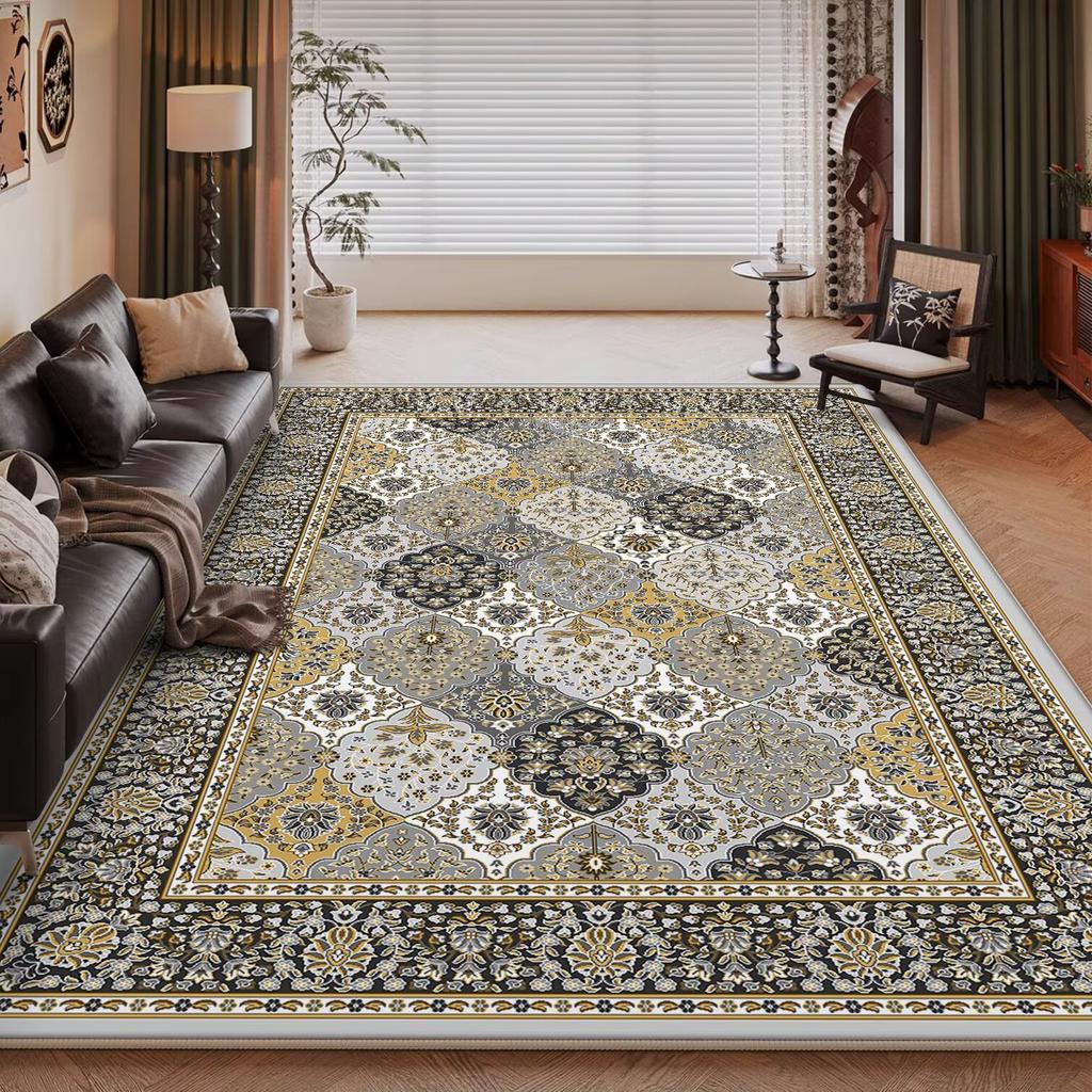 Богемия Золотой Делюкс Ковры для Гостиной Украшение Спальни Противоскользящие Коврики для Пола Большой Ковер Ковер для Гостиной Персидский Ковер Моющийся
