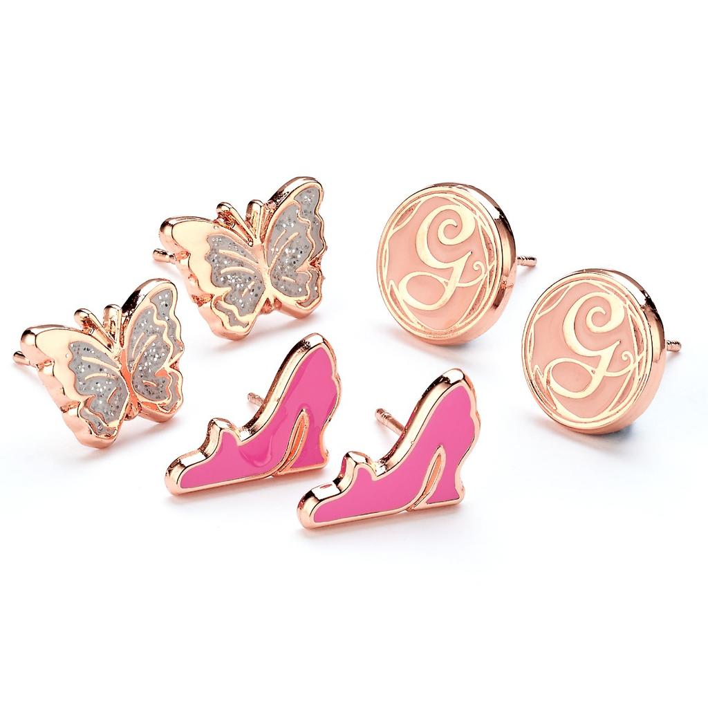 Wicked Glinda Butterfly, G and Shoe stud earring set