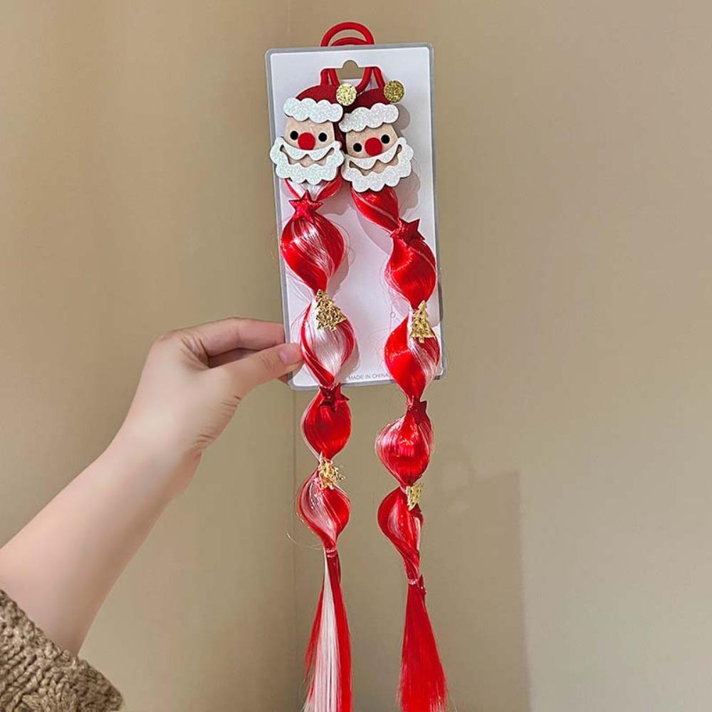 1/2pcs Christmas Tree Festive Hairpin Ornament Dress Up Bow Braid Headband  Daily Use