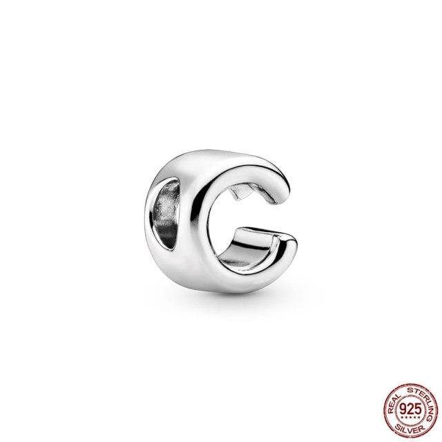 100% натуральная подвеска из стерлингового серебра 925 пробы, памятная буква серии A-Z, бисер, оригинальный браслет-подвеска Panjia, ювелирные изделия