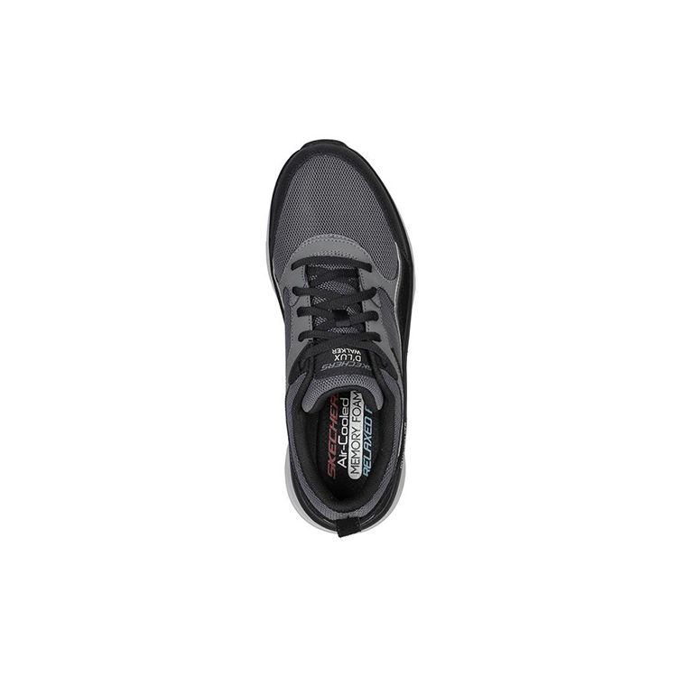 Skechers DLux Walker Дышащие Спортивные Повседневные Кроссовки Мужские Черный Угольно-Серый 232363-BKCC