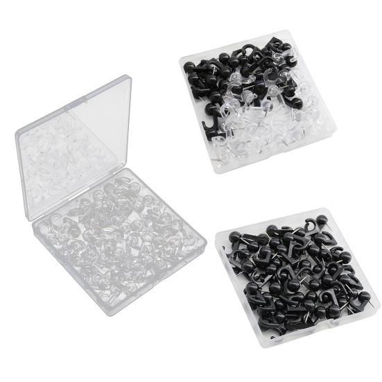 50 шт. канцелярская кнопка с крючком пластиковая коробка черная прозрачная пробковая доска для объявлений доска настенная карта фото фиксация канцелярская кнопка офисные товары для дома