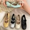 Модный темперамент французский балетный стиль туфли-лодочки на плоской подошве женские 2025 новая весна-осень ретро мягкая подошва туфли Мэри Джейн