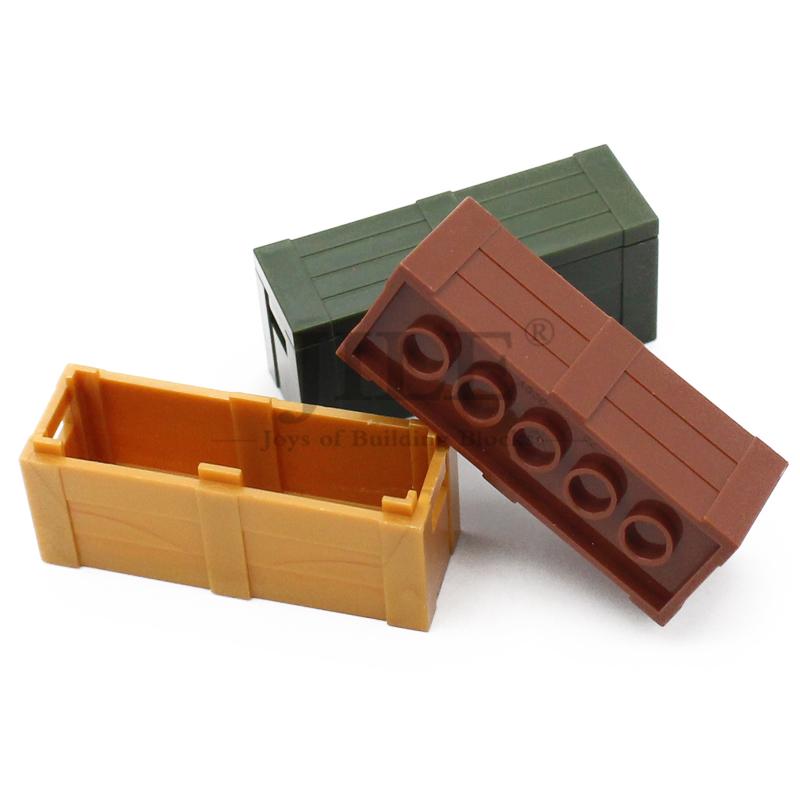 10 шт. Контейнер Moc Сокровище 2x6 Прямоугольный Деревянный Ящик DIY Строительные Кирпичики Городской Уличный Пейзаж Совместимые Собираемые Игрушки