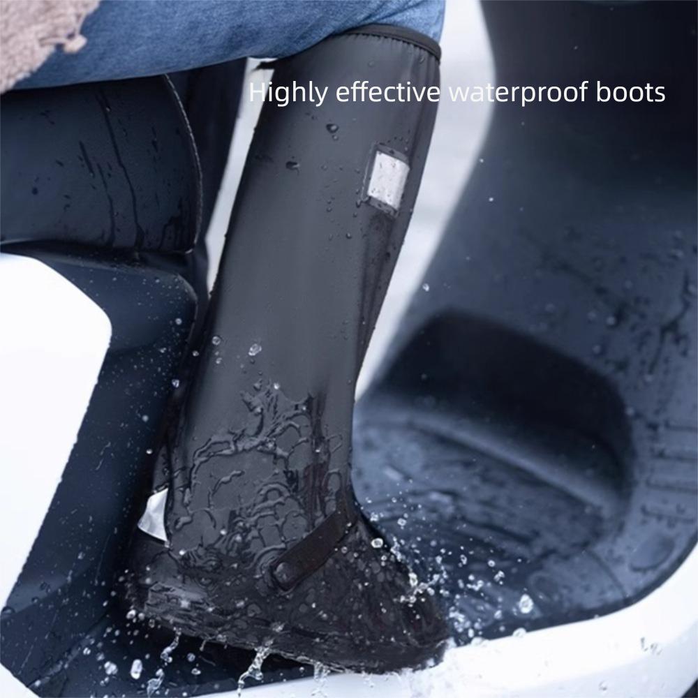 Black Rain Boot Shoe Cover Rainproof Bike Rain Cover Durable Motorcycle Shoe Cover Unisex