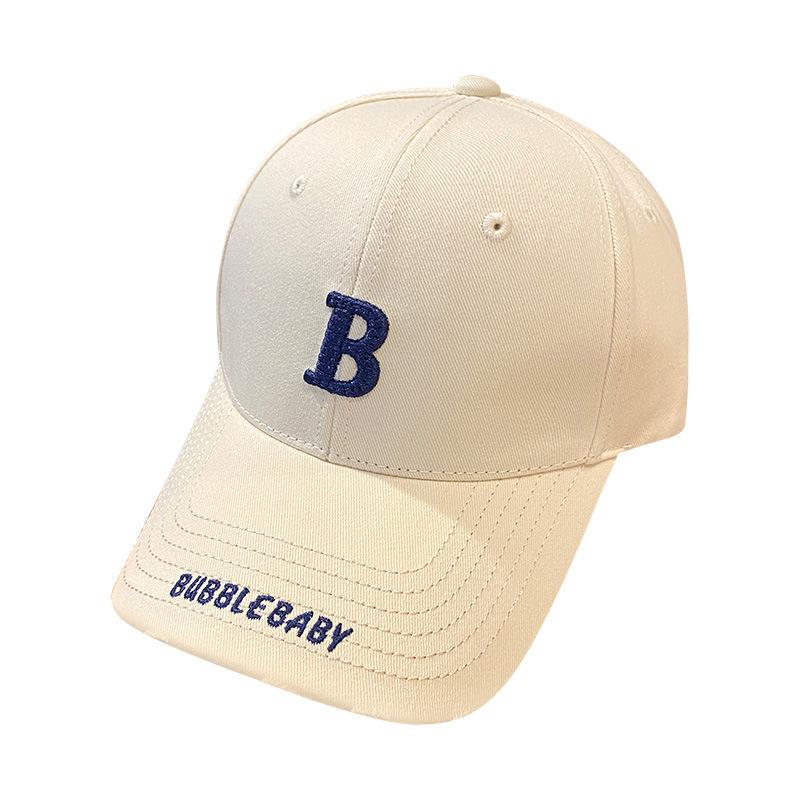 Alphabet Baseball Cap Women'S Hat Hard Top Wide Brim Big Head Circumference Cap Men'S Sun Protection Visor Thin