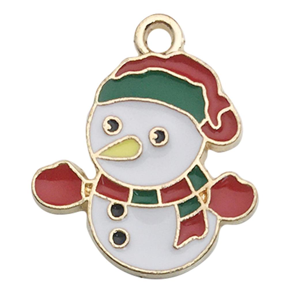 Set of 50 Christmas Oil Drop Pendants: Cute Santa, Snowman, Tree DIY Jewelry Accessories