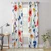 Flower Watercolor Window Curtain for Bedroom Living Room Backdrop Curtain Home Decor Kitchen Short Curtain