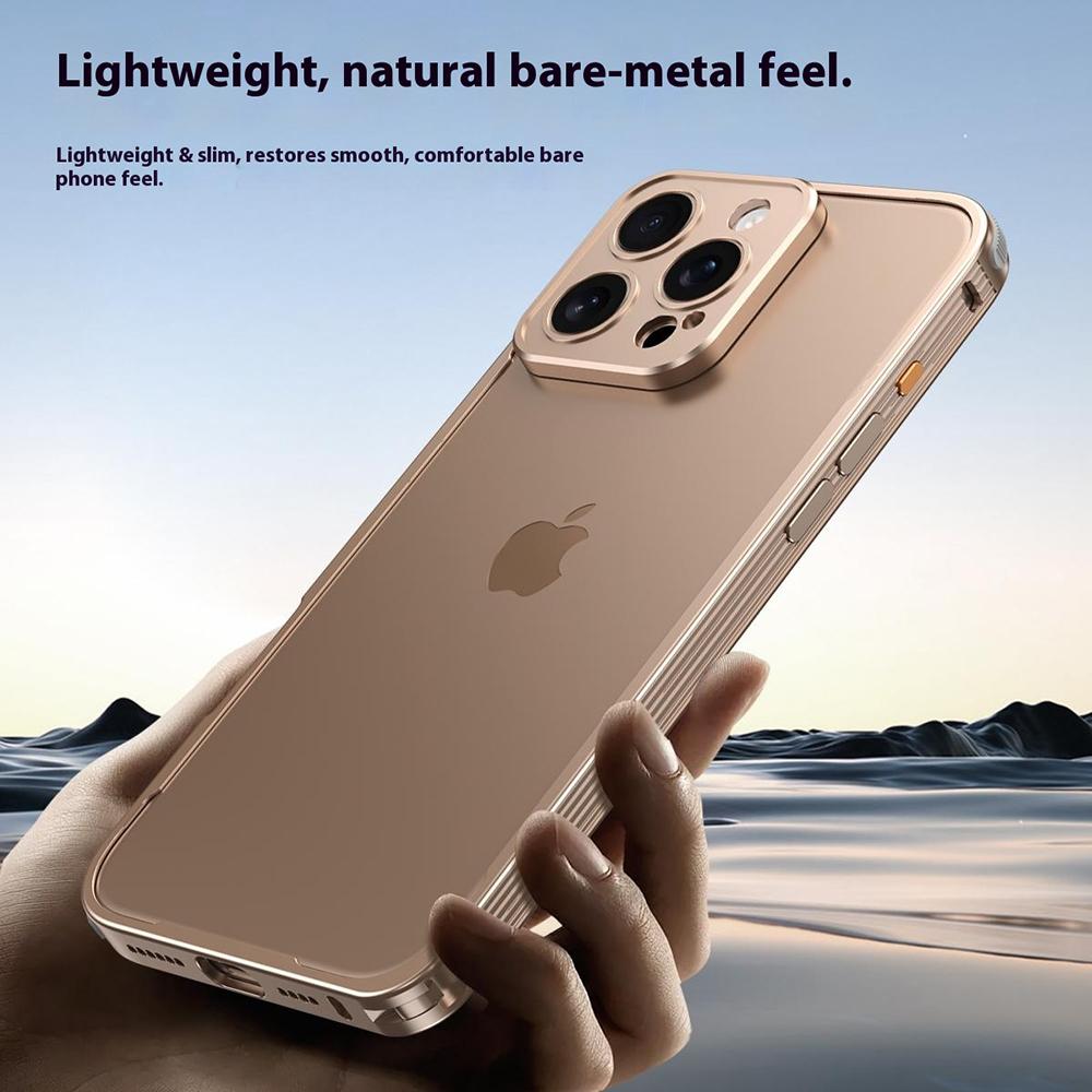 For iPhone 16 Pro Max Bumper Case Heat Dissipation Aluminium Alloy Phone Shell with Buckle/Camera Lid