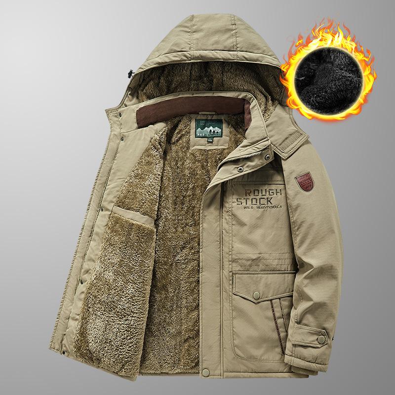 Длинное хлопковое пальто, бархатное и утолщенное хлопковое пальто для мужчин, осенне-зимняя свободная повседневная куртка для молодежи