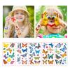 10Pcs Tattoo Decal Detachable Various Patterns Clear Image Decorative DIY Vibrant Colour Temporary Body Butterfly Tattoo Sticker Unisex Use