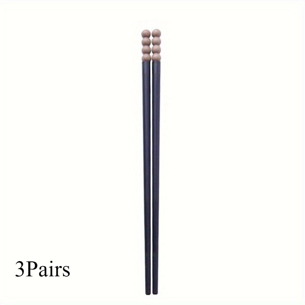 3 Pairs Creative Sugar Bean Alloy Chopsticks Portable Chopsticks Household Chopsticks Tableware