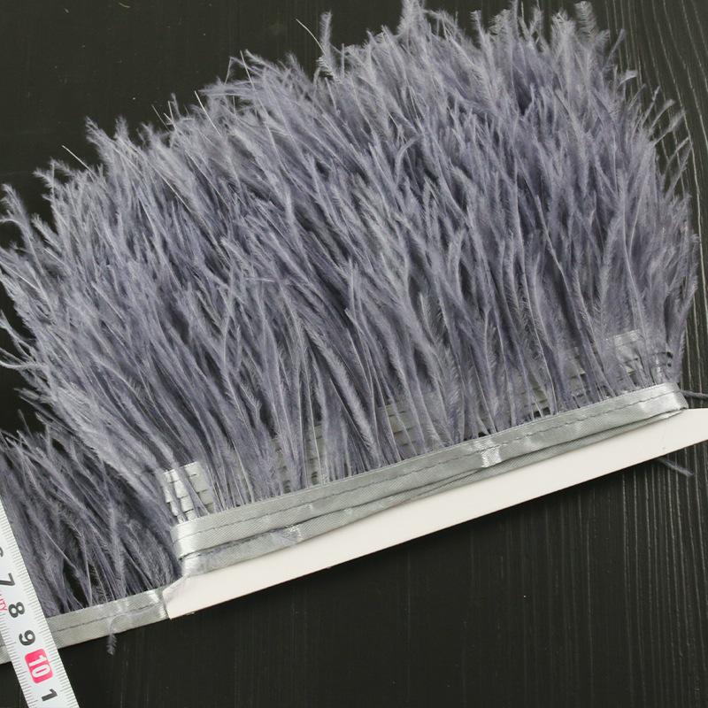 1M Отделка из страусиных перьев Высокое качество 8-10см Бахрома из перьев Лента для шитья платьев, одежды, украшений своими руками