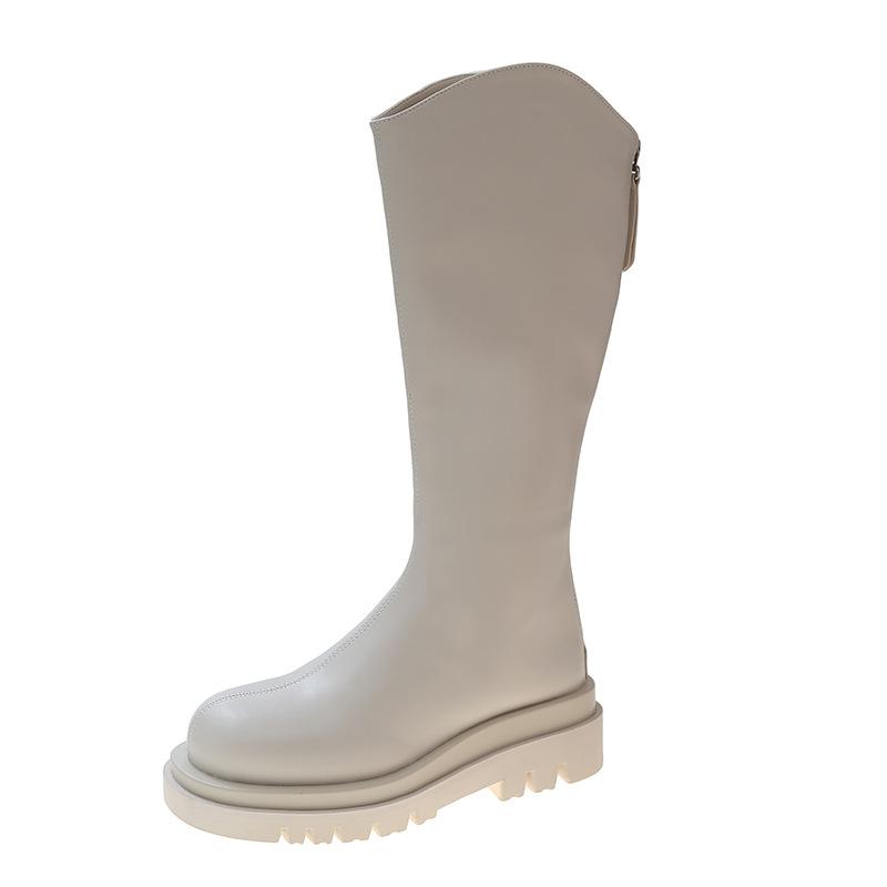 Boots Boots Women's Autumn and Winter New Fleece Thick-soled Wide Big Tube Weight Fat V-mouth Tall Knight Boots